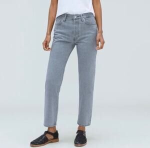 Everlane The Relaxed Straight Jean Mid Rise Rigid Gray Women's 23 Long NWT